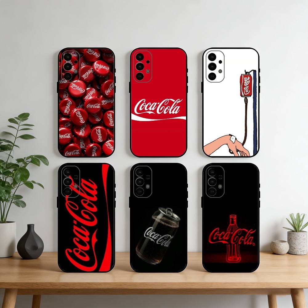 CocaS-Fashion Чехол для телефона Cola для Samsung S25, S24, S21, S22, S23, S30, Ultra, S20, Plus, Fe, Note, 10, 9, 5G Черная крышка