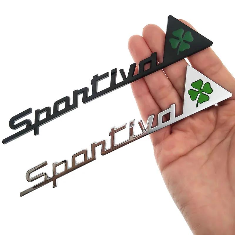 Metal Sportiva Quatrefoil Green Delta Car Side Fender Emblem Badge Sticker for Alfa Romeo 4C 8C 156 166 159 Giulietta Spider GT zl1