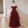 Toast Bride 1011 Новое Летнее Женское Высококачественное Красное Помолвочное Вечернее Платье Платье Легкая Роскошь Нишевое Атмосферное Свадебный Банкет