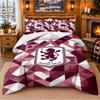 Printed 3Pcs Bedding Set Aston Villa Football Pattern Bed Sheet Pillowcase For Bedroom Decor