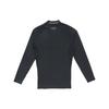 Under Armour Solid Color High Neck Quick Dry Long Sleeve Fitness Shirt Men Tops Black 1358577-001