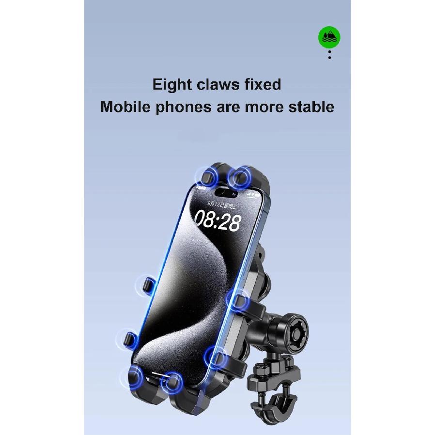Apex Rush Motorcycle Phone Holder High Quality Shock Absorber Anti-theft Lock Navigation Bracket For Bike E-Bike Motorcycle