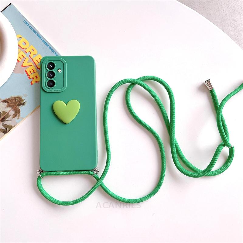 Силиконовый чехол-ремешок через плечо с дизайном Love Heart для Samsung Galaxy S24 и других