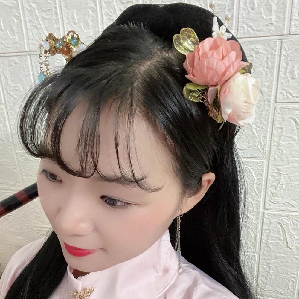 Chinese Style Flower Duckbill Clips Korean Hairpins Women Hair Clips Barrettes Bride Headdress