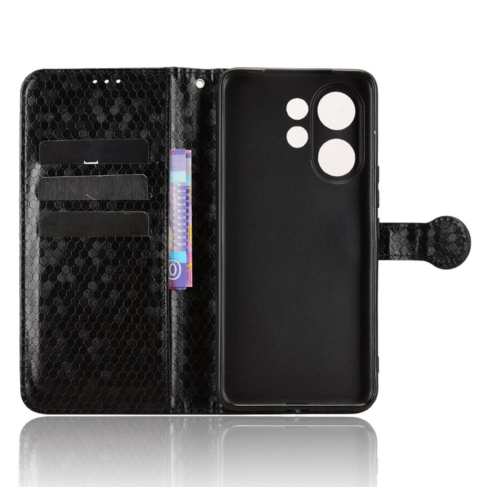 For Vivo V60 5G Wallet Case Dot Pattern Imprint PU Leather Phone Cover with Wrist Strap