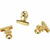 6 Gold Bulldog Clips - 2.3 X 2.1 X 1.4 Cm