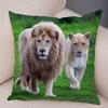 Africa Lion Pillow Case Decor Wild Animal Pattern Print Pillowcase Super Soft Plush Cushion Cover for Car Sofa Home 45x45cm