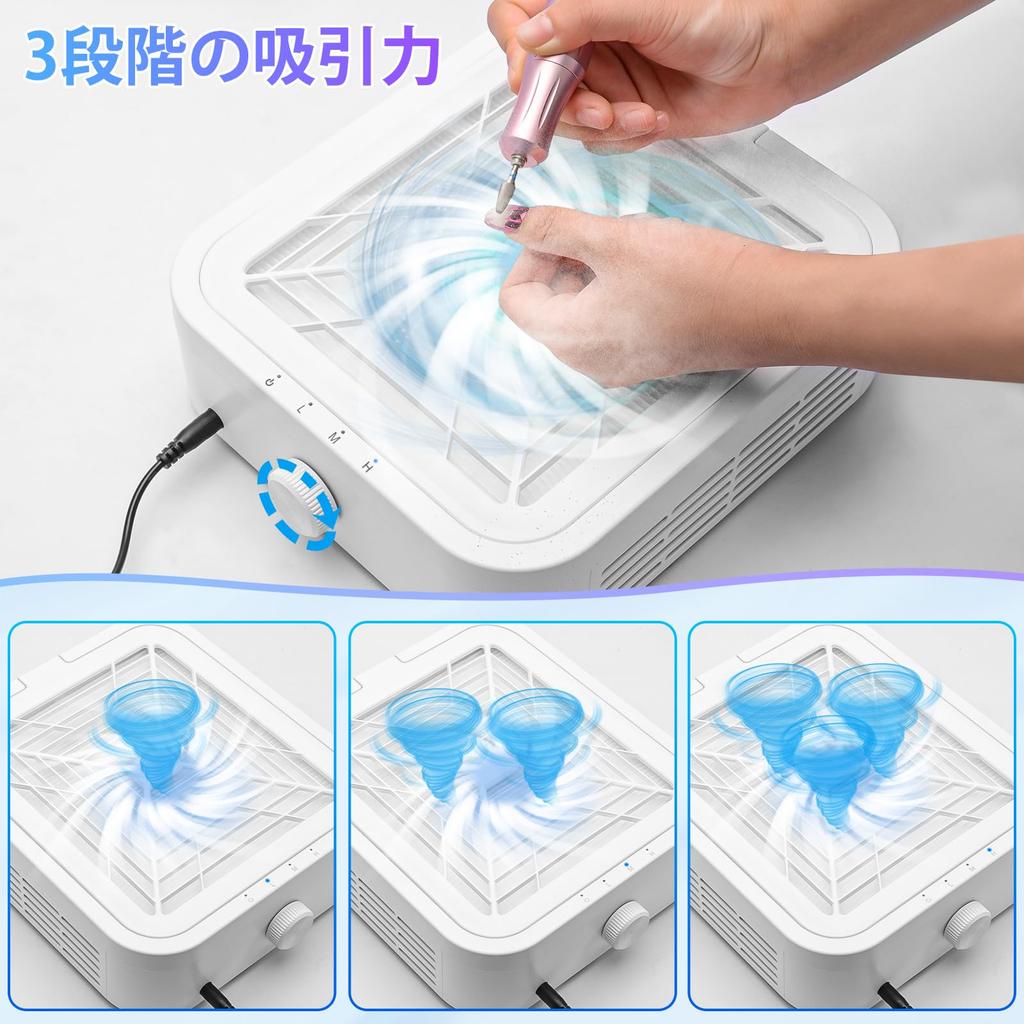 Пылесос для ногтей CGBE 120 Вт, гель для удаления пыли с ногтей, мощный, скорость вращения 12000 об/мин, поставляется с 2 фильтрами и без мешка для пыли, простой в установке на столе, пылесборник,