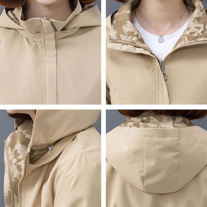 Spring Women's Jackets Causal Windbreaker Two-Sided PiercingThin Basic Coat Lightweight Jacket Outwear Women Clothing