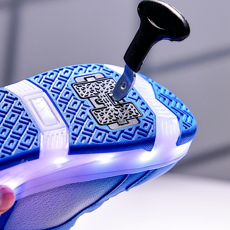 ДЕТСКАЯ четырехколесная зарядная обувь на плоской подошве, обувь со светодиодной лампой, обувь для бегунов, спортивная обувь для катания на роликовых коньках, коньки для девочек