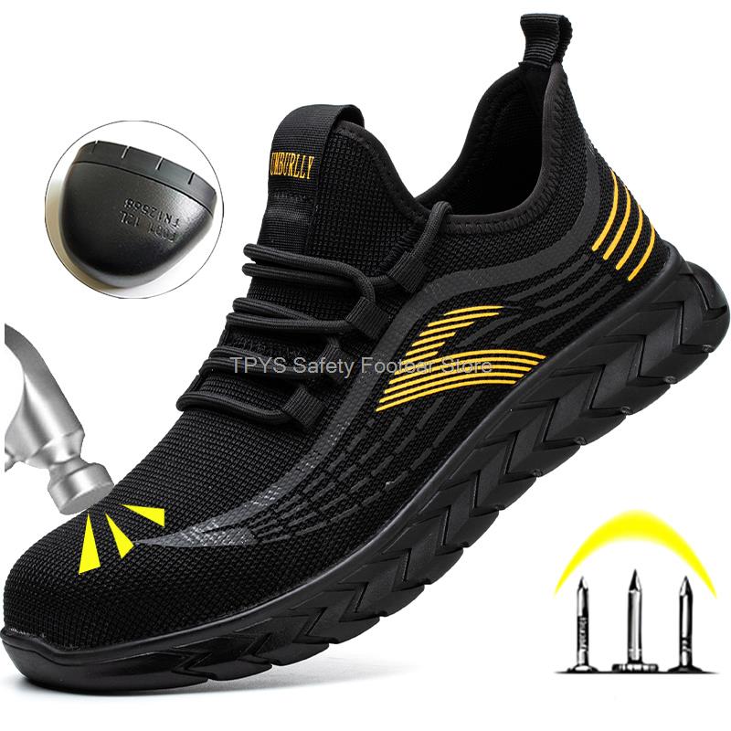 Модные защитные ботинки с защитой от проколов, мужские рабочие ботинки со стальным носком, рабочие ботинки с защитой от ударов, мужские защитные ботинки, промышленная обувь 36-48