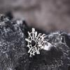 Dark Fashion Spider Web Heart Ring Shiny Rhinestone Halloween Opening Ring  Festival Style