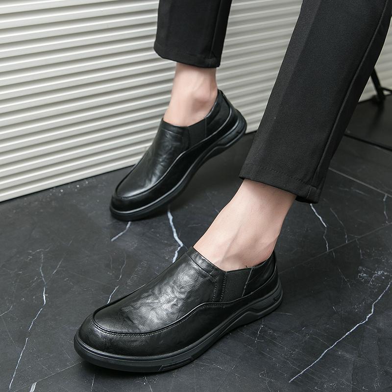 Мужские туфли без застежек, классические, из микрофибры, повседневные туфли, мужские деловые, вечерние, свадебные, лоферы, мокасины, мужские, для вождения, на плоской подошве