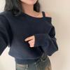 Winter Solid Vintage Knitted Pullovers Women Sexy Off Shoulder Sweaters Fashion Tops Female Fashion Casual Chic Clothes