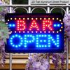 2D Flat, 1pc Neon-Style Metal Sign "Bar Open" - Bright Red and Blue Light, Durable Aluminum for Home, Garden, Garage, Bedroom, for Man Cave, Cottage
