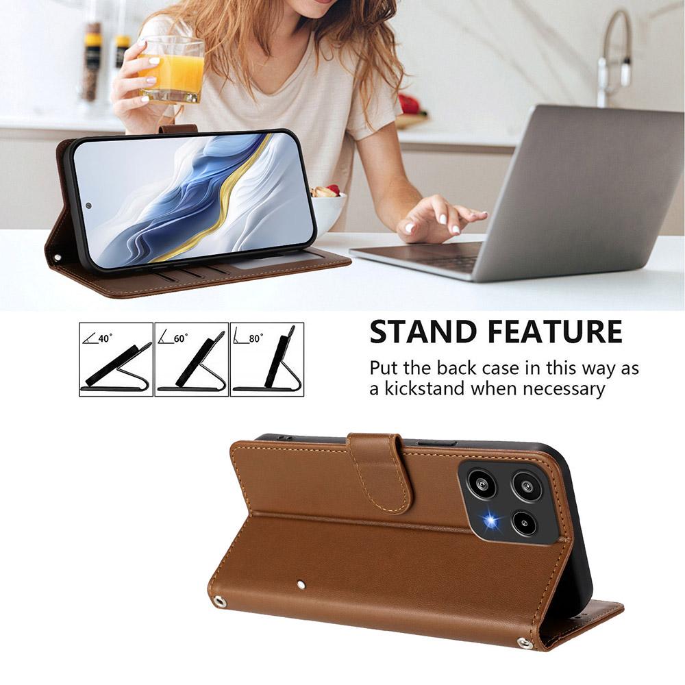 Стильный кожаный чехол для телефона Nothing Phone 3A Lite 2A 3 CMF Phone 2 Pro 1 С подставкой Держателем для карт Кошелек С ремешком