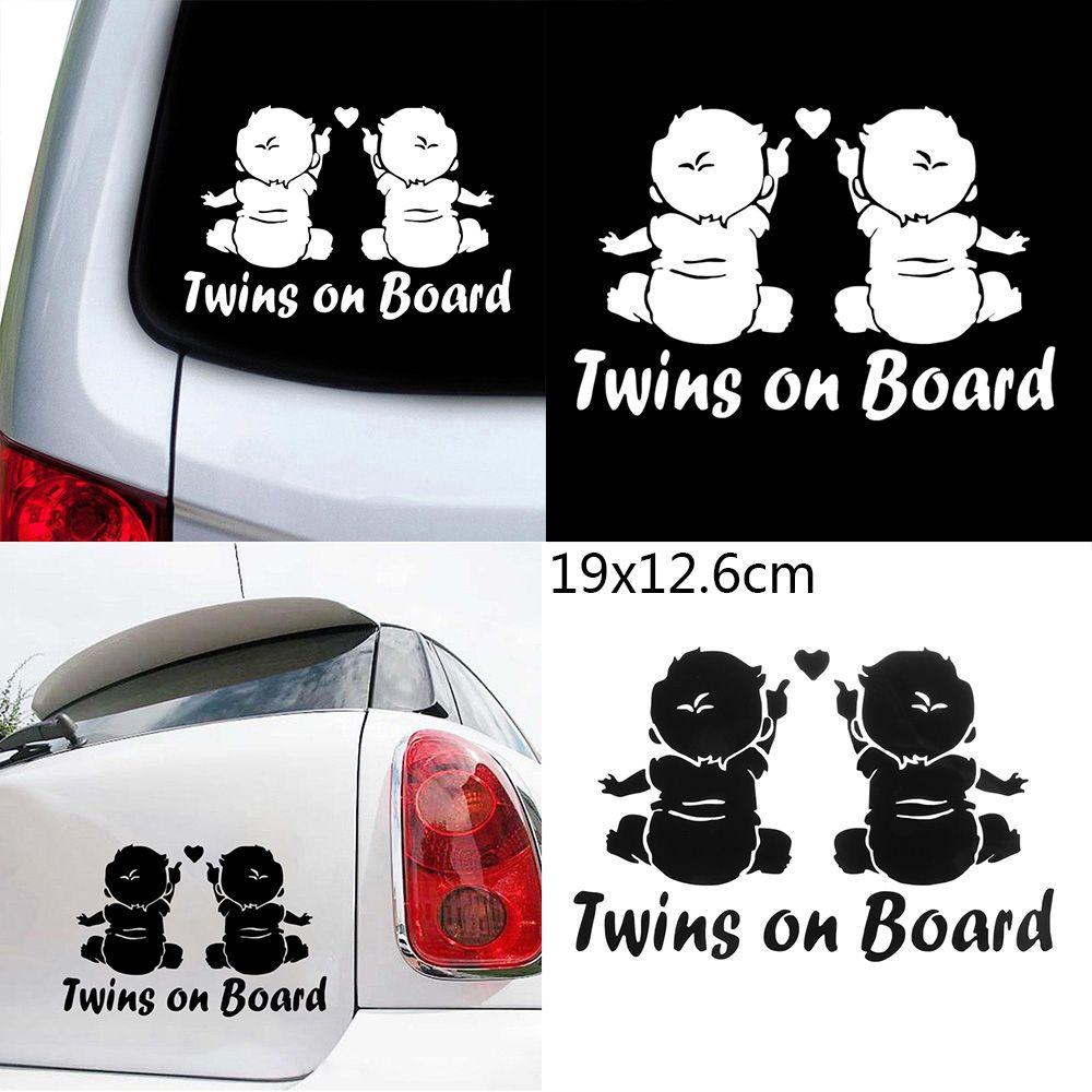1 шт. Автомобильная декорация Мультяшное окно Автомобильная наклейка Близнецы Ребенок на борту Наклейки