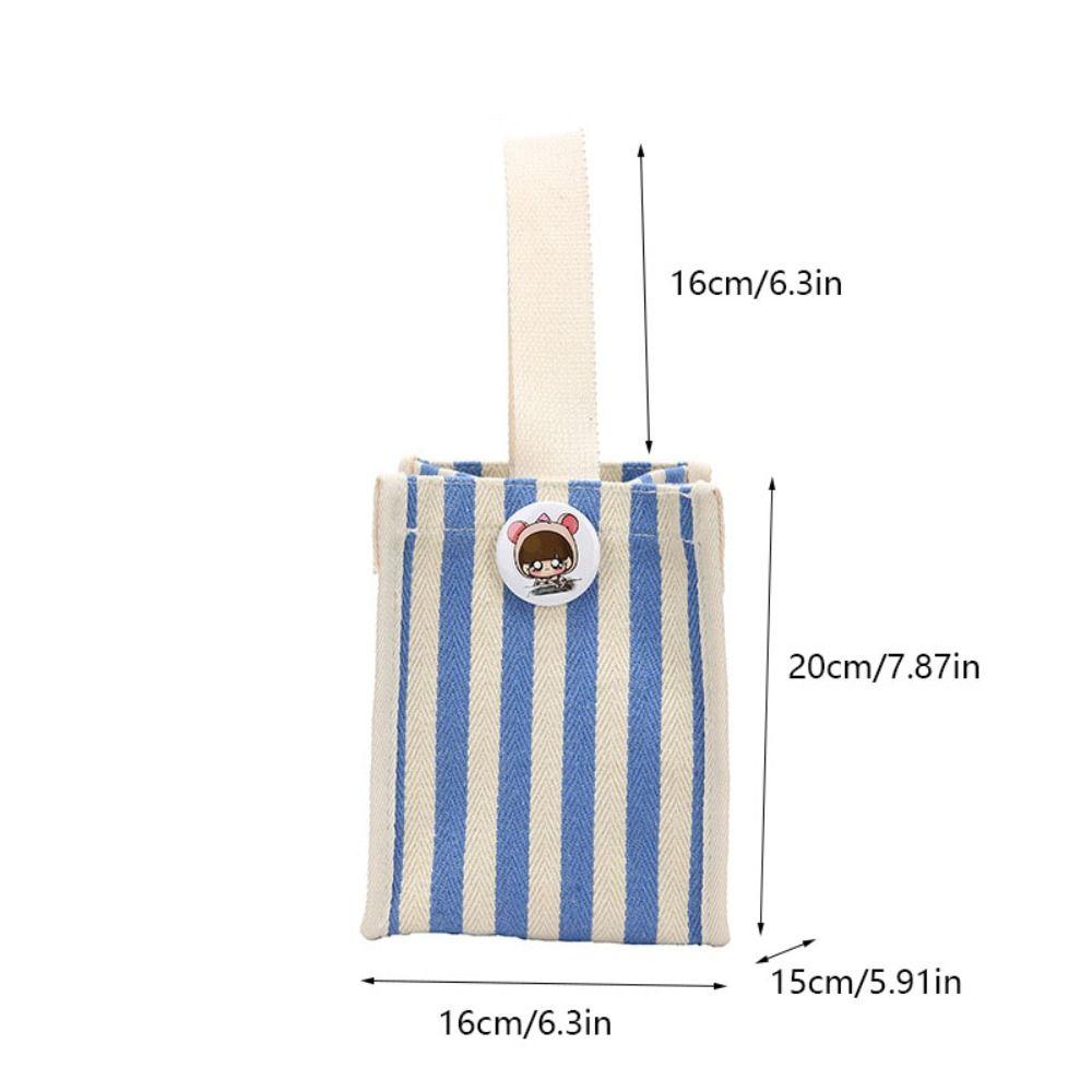 Striped Messenger Bag Cartoon Lunch Bag Fashion Hand Bags  Picnic