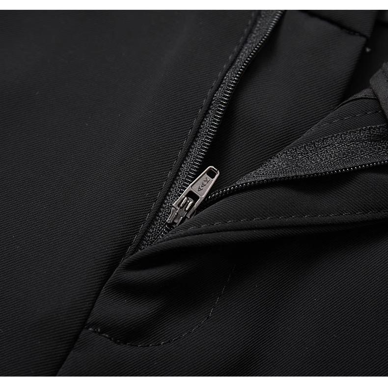 Women's Black High-Waist Flare Pants with Slit - New 2025 Spring/Autumn Slimming Style