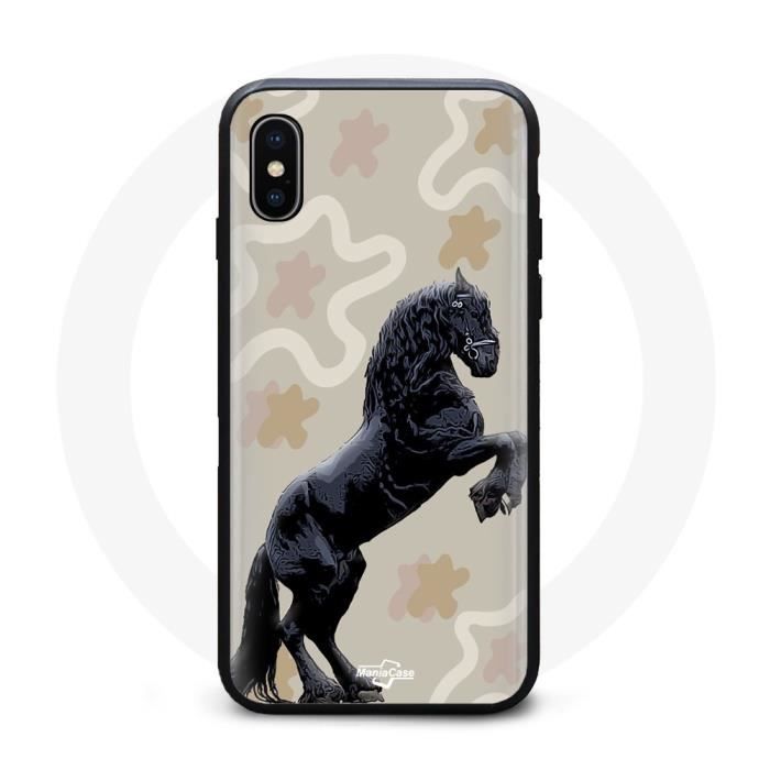 Coque - MANIACASE - Iphone XS max - Frison Cheval - Protection chocs - Souple