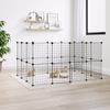 3114038 vidaXL Pet Cage with 28 Panels and Door Black 35x35 Cm