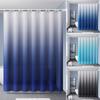 1 Set Shower Curtain with 12 Hanging Rings Contrast Gradient Color Thickened Waterproof Punch-free