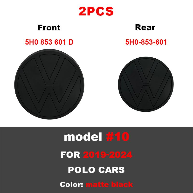 rsq1 VW Car Styling Front Logo Grille Badge Trunk Badge Car Replacement Accessories For Volkswagen Polo 2019 2020 2021 2022 2023 2024