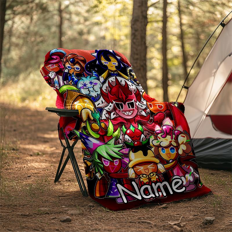 Personalized Custom Name Blanket - Cookie Run Print Design,Blanket for Sofa,Bed,Travel,Camping - Soft and Warm, Great Gift