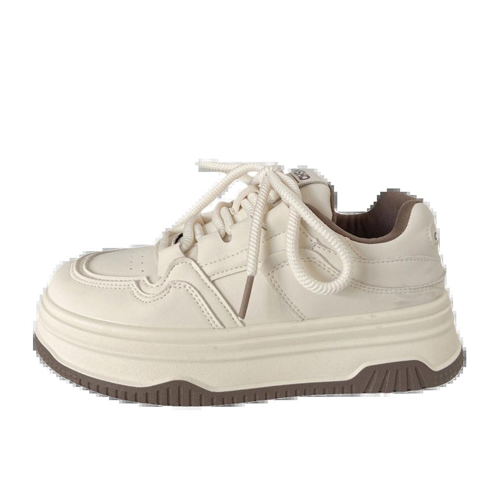 Молочно-белые туфли на белой платформе женские маффины 2025 весна новинка нишевые уродливо-милые туфли-хлебушки с круглым носком туфли на доске женские