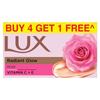 Lux Even-Toned Glow Bathing Soap With Vitamin C And E For Soft Moisturised Skin And Superior Glow Pack Of 5 150g Each For Face And Body