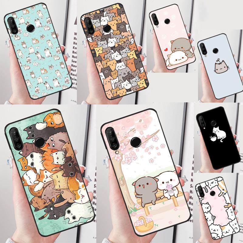 Милый Кавайный Кот Для Huawei Nova 5T 12s 12i 11i Y90 Y70 Y60 Y61 Y91 Y72 9 10 SE P20 P40 Lite P60 P30 Pro Чехол