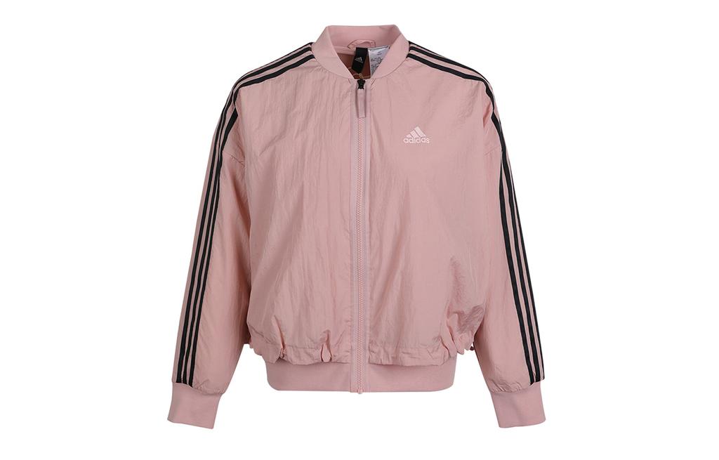 adidas Женская спортивная куртка Mh Bomber с принтом логотипа, на флисовой подкладке, теплая, повседневная, зимняя, розовая GM1412