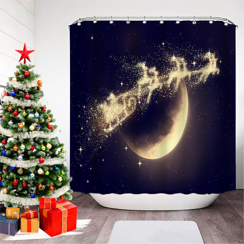 GAEChristmas Печатная Шторка для Ванной Душа Снеговик Санта-Клаус Водонепроницаемая Полиэстеровая Шторка Домашний Декор Окно Рождество
