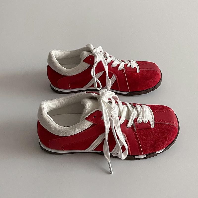 Универсальная обувь на плоской подошве для увеличения роста, женская, весенняя, новая цветовая гамма, дофаминовая цветовая схема, дышащая юбка, повседневная спортивная обувь