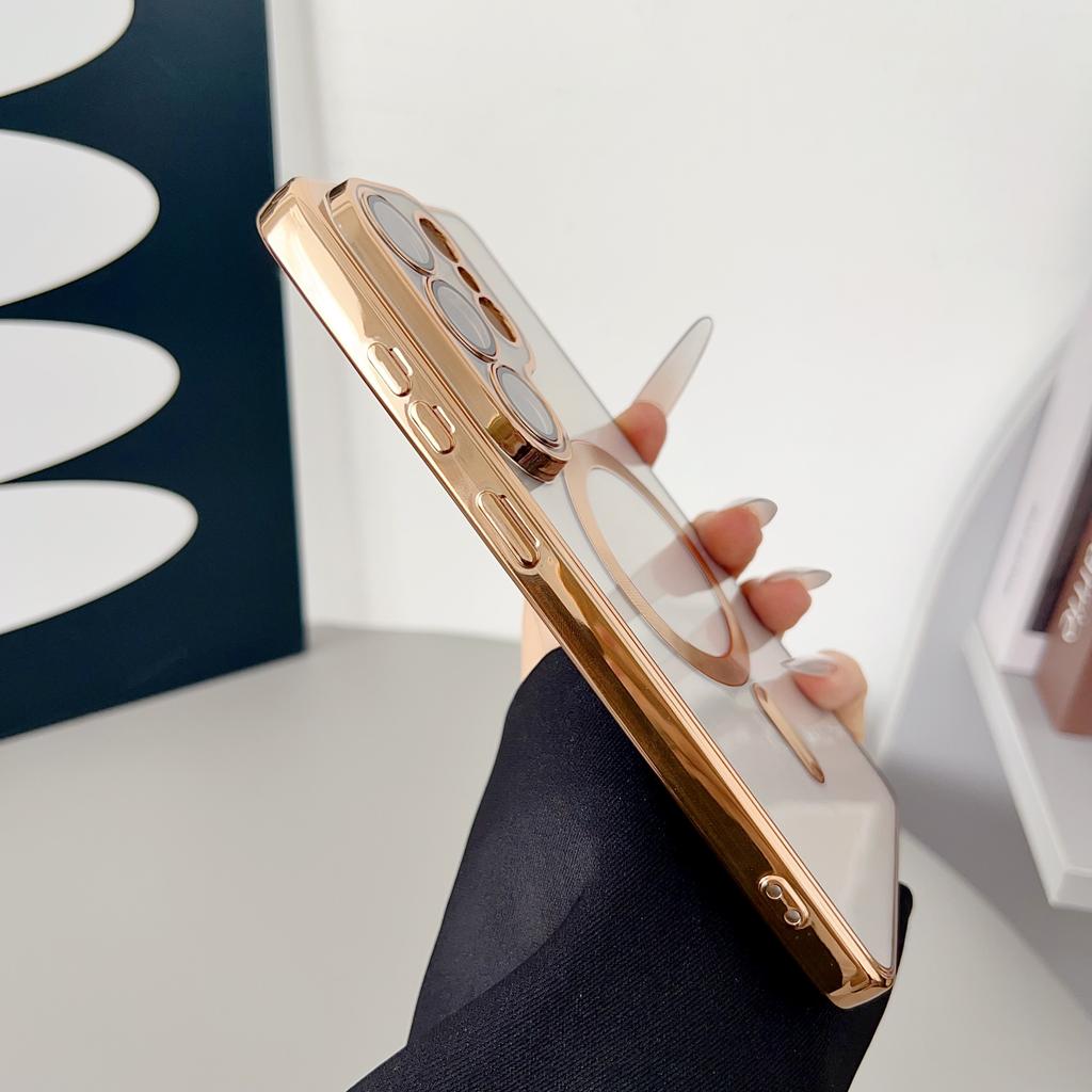 Роскошное прозрачное покрытие для чехла с беспроводной зарядкой Magsafe для Samsung S26 S25 S24 S23 S22 S21 S20 FE Ultra Plus Note20 10 Мягкий чехол