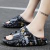 Модные оригинальные шлепанцы нового стиля, мужские сандалии, летняя мода, толстая подошва, противоскользящие, слипоны, вьетнамки, камуфляжные пляжные шлепанцы