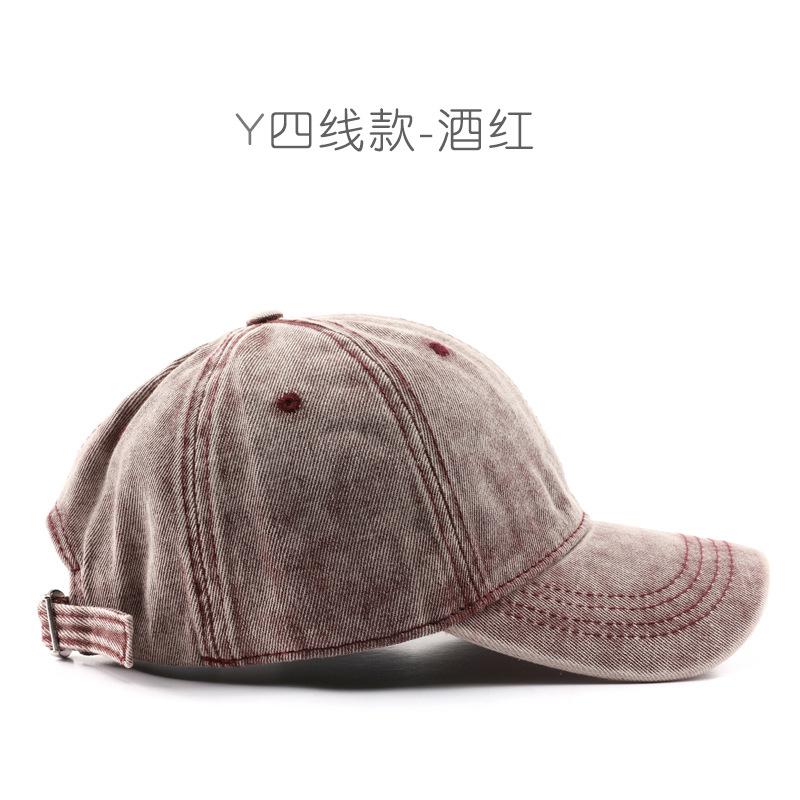 Women's solid-color plain denim baseball cap, suitable for outdoor activities, provides sun protection and shade