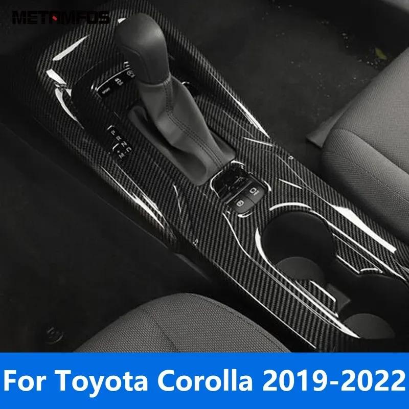 Для Toyota Corolla - Отделка крышки блока переключения передач центральной консоли из углеродного волокна, держатель для напитков, аксессуары для интерьера