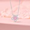 Оригинальный дизайн розового циркониевого цветка ожерелья ювелирные изделия женские Mori маленькая свежая нержавеющая сталь ключичная цепочка