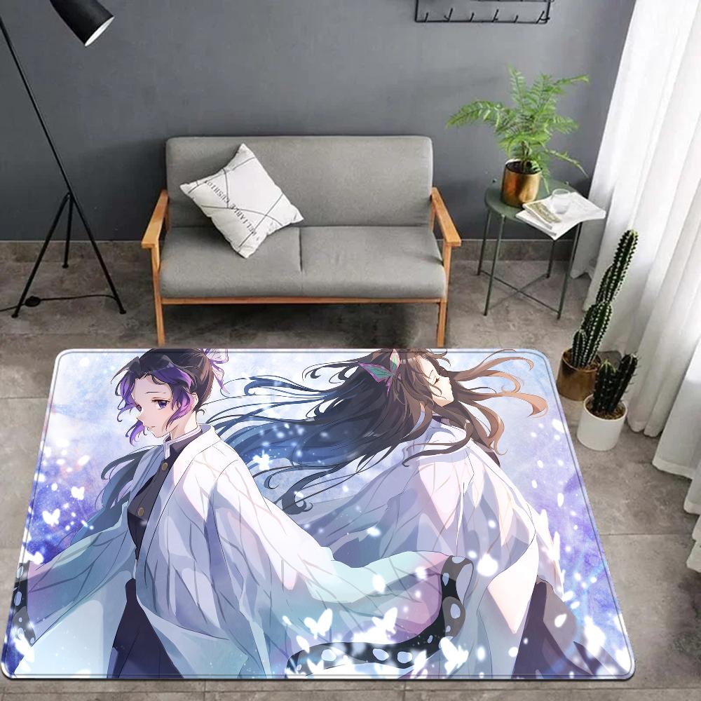 Kochou Shinobu Demon Slayer Room Mats Retro Multiple Choice Living Room Kitchen Rug Non-Slip Welcome Rug