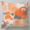 Geometric Abstract Floral Pattern Throw Pillow Cover With Short Plush Print For Living Room Sofa Decoration Cushion Cover