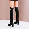 Womens Long Boots High Heel Long Boots Women'S Knee High Boots Autumn And Winter Heels Long Tube Thin Thick Thigh High Boots