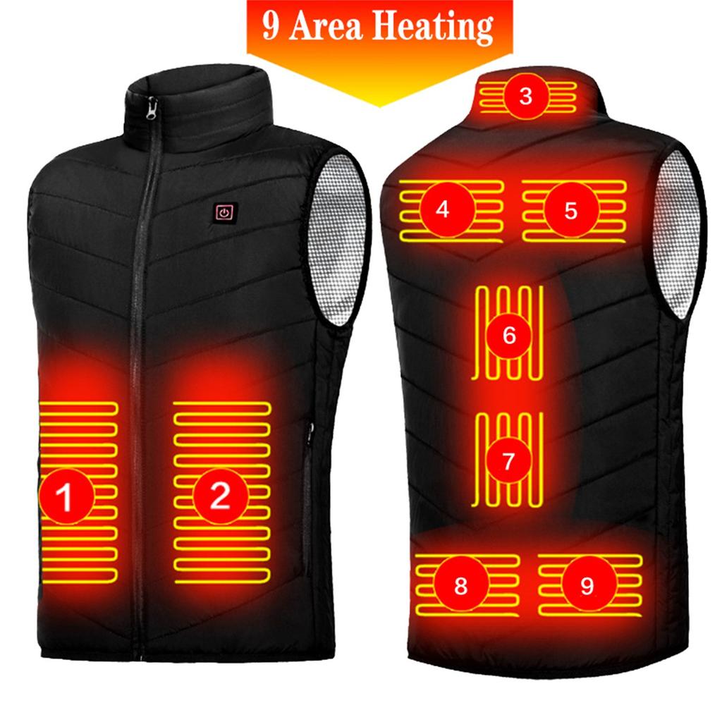 Newly Upgraded Single Control 9 Heating 3 Gear Adjustment Vest Constant Temperature Intelligent Electric Heating Vest