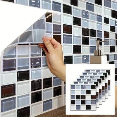 Самоклеящаяся мраморная настенная плитка - Водонепроницаемые наклейки для кухонных фартуков, ванных комнат, гостиных, Легко устанавливаются и снимаются