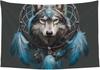 Подвесная гостиная 3D Волк Ловец снов Гобелен Современное настенное искусство Стеновая простыня Эстетичные гобелены Внутренние и наружные гобелены