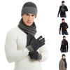Women's And Men's Winter Fashion Warmth Cute Hat Scarf Gloves Casual Three Piece Set