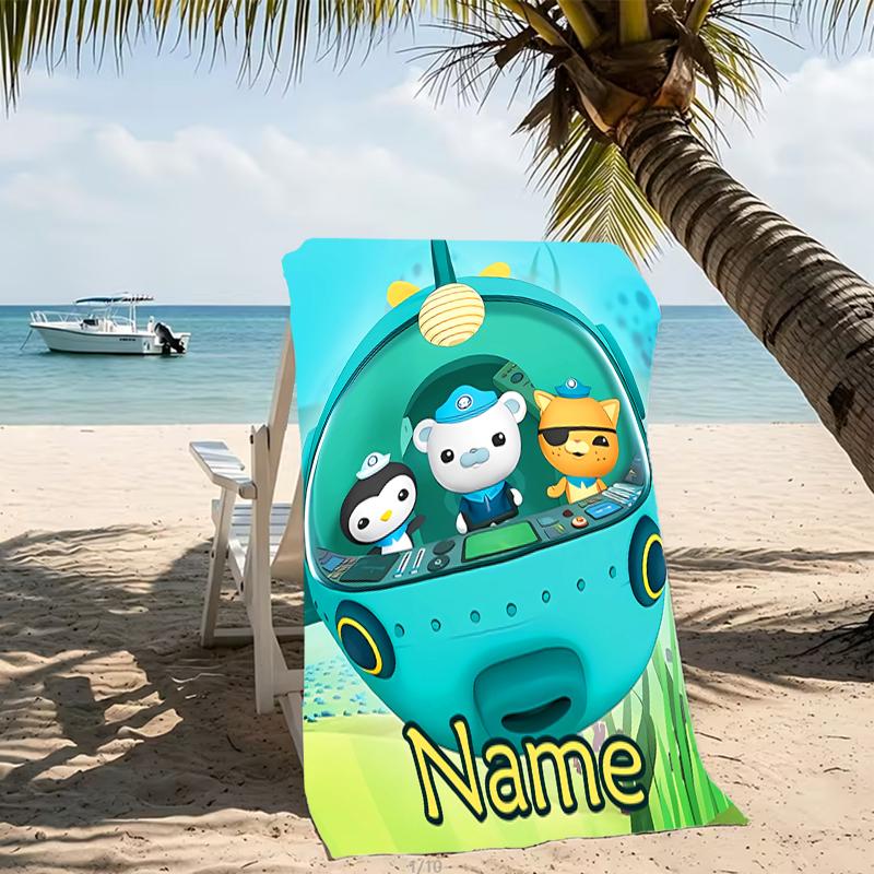 Customizable personalized beach towels Octonauts themed designs.Suitable for the beach, yoga, sports;ideal as beach accessories