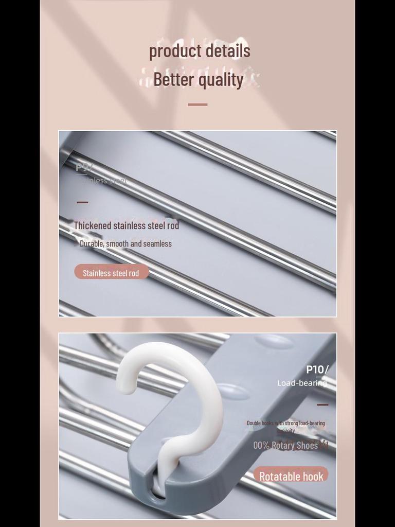 Multi-Layer Folding Pants Rack: Dual-Use, Horizontal & Vertical, Magic Storage Solution for Clothing