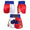 Kids Boy Color Block Patchwork Boxing Shorts Wide Elastic Waistband Side Slit Training Shorts