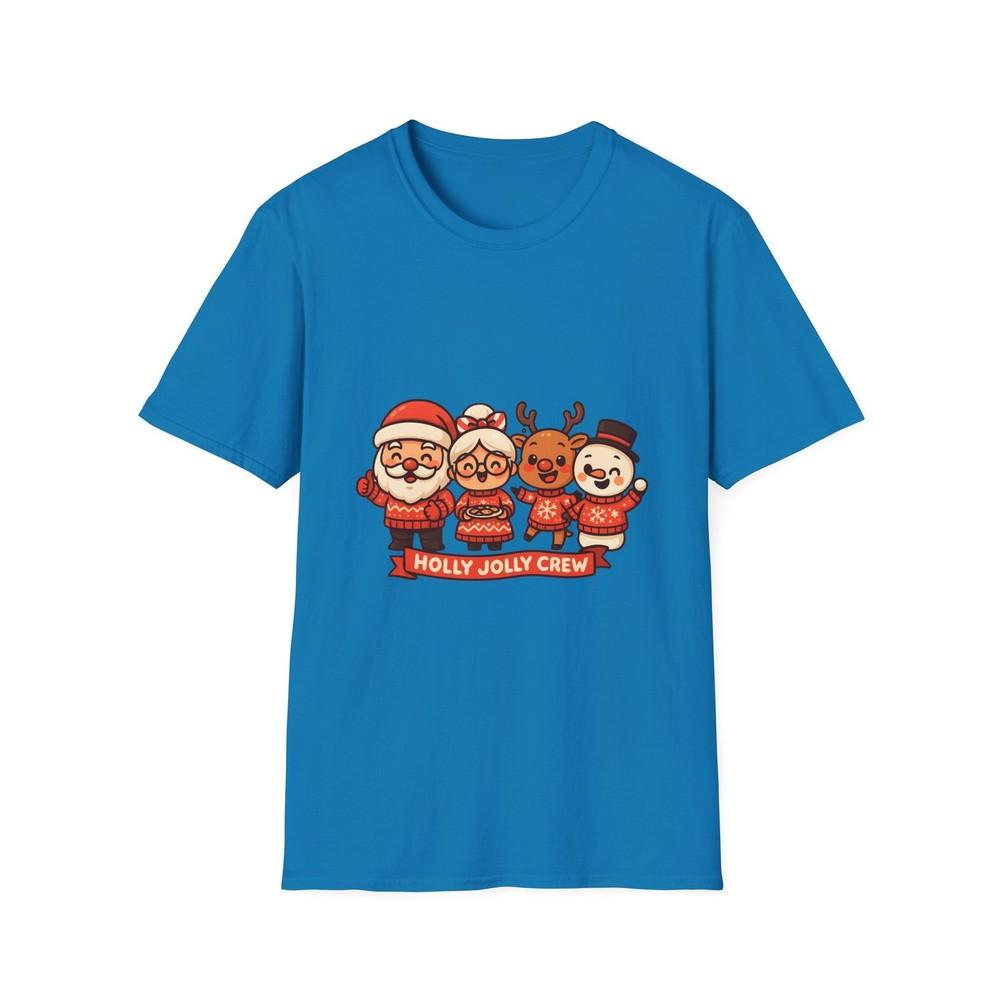 Unisex Softstyle T-Shirt Chibi Holiday Santa Claus Snowman Reindeer Christmas